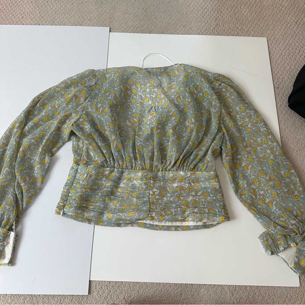NWT Zara Printed Shirt with Metallic Thread - Picture 4 of 5
